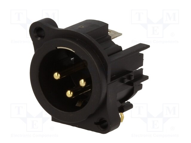 XLR 3 PINES MACHO PARA PLACA CONTACTOS ORO