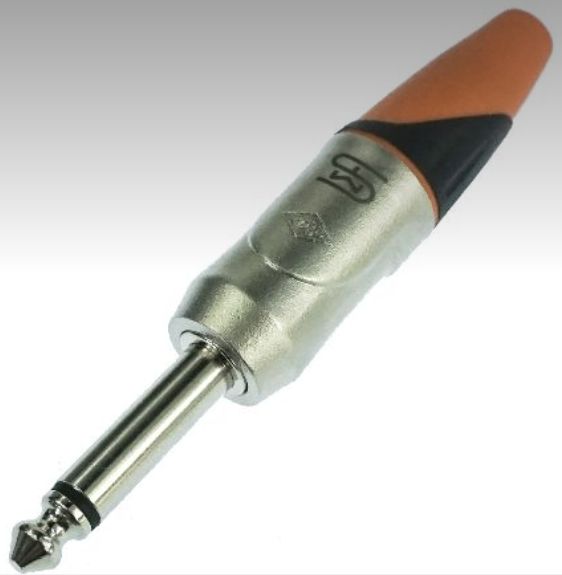 PLUG 6.35 mm MONO NARANJO METAL