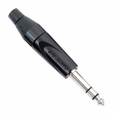 PLUG STEREO METAL /PRENSACABLE NEGRO