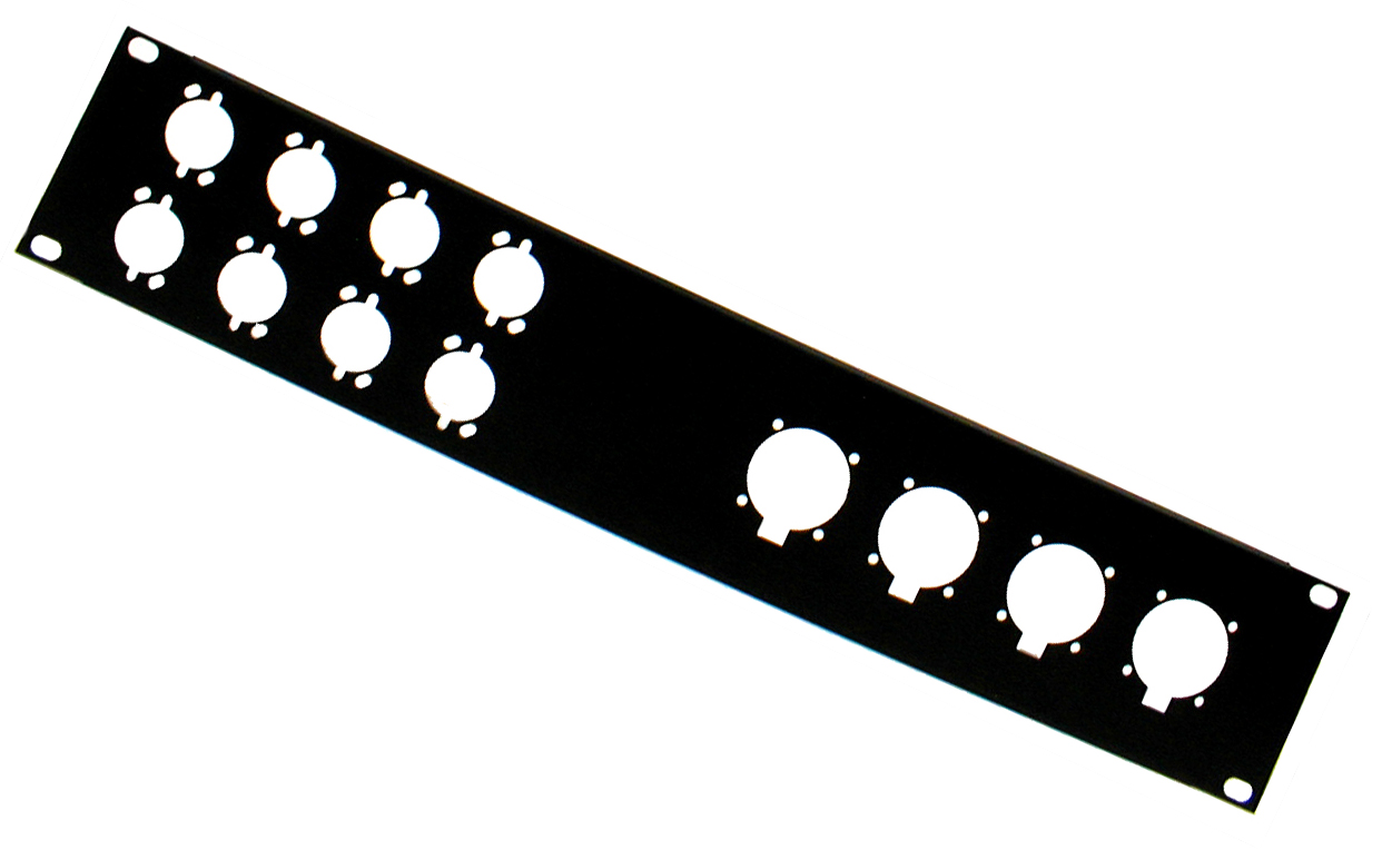 PANEL RACK 2U PARA 4 SPEAKON / EP Y 8 XLR